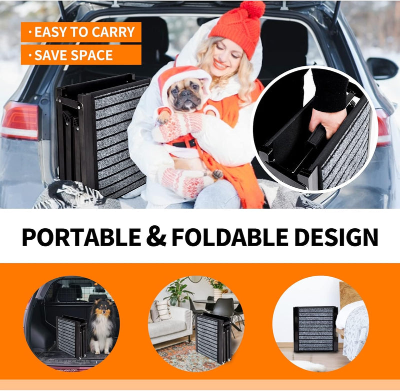 Cjymmfan 62" x 17" Folding Car Ramp for Medium & Large Dogs with Non-Slip Rug Surface ‎PD-007 - Refurbished
