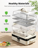 AIRMSEN 2 Tier 8.5 QT Electric Food Steamer