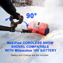 MekiPow 12" 18V Cordless Brushless Snow Shovel *Battery not Included*