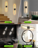 CLY Battery Operated Wall Sconce (Set of 2) - 350° Rotate Dimmable Magnetic Wall Sconces