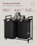 Vasagle Laundry Hamper with 2 Pull-Out and Removeable Bags BLH201B50 - Like New