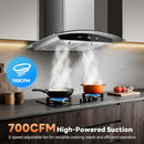 Tieasy 30" Convertible Wall Mount Range Hood (Vented or Ventless) TG1875G-CC-I1 - Refurbished