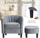 Giantex Upholstered Teddy Velvet Modern Accent Chair with Ottoman