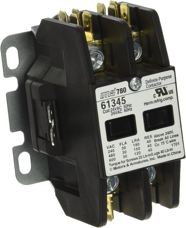 MARS Definite Purpose Contacto 61345 2P 30A 24V QC & SC