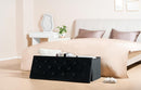 PINPLUS Faux Leather Folding Storage Ottoman Bench