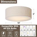 CALOKES 18-Inch Large Flush Mount Ceiling Light Fixture