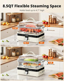 AIRMSEN 2 Tier 8.5 QT Electric Food Steamer