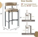 Forsalund Store Boucle Warm Beige Bar Stools - Set of 3