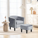Giantex Upholstered Teddy Velvet Modern Accent Chair with Ottoman