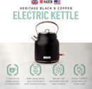 Bouilloire électrique Haden Heritage 1,7 L en acier inoxydable HK01010-US - Reconditionnée