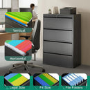 Silkight 4 Drawer Lateral Filing Cabinet with Lock