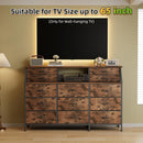 COTUBLR  55” Rustic Brown 13 Drawer Dresser