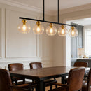 Loyled Black Glass Globe 5 Bulb Chandelier