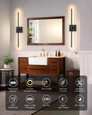 CLY Battery Operated Wall Sconce (Set of 2) - 350° Rotate Dimmable Magnetic Wall Sconces