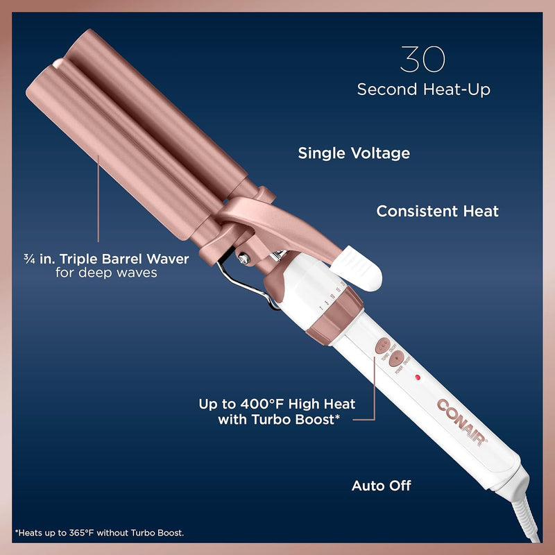 Conair Double Ceramic Triple Barrel Waver CD704TLC - Refurbished
