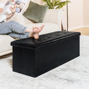 PINPLUS Faux Leather Folding Storage Ottoman Bench