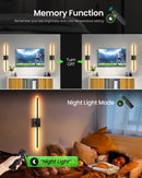 CLY Battery Operated Wall Sconce (Set of 2) - 350° Rotate Dimmable Magnetic Wall Sconces