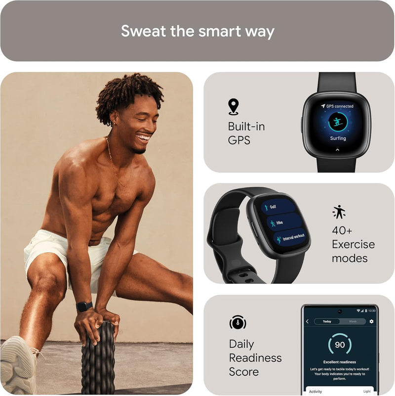 Google Fitbit Versa 4 Fitness Smart Watch FB523BKBK-FRCJK - Refurbished