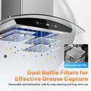 Tieasy 30" Convertible Wall Mount Range Hood (Vented or Ventless) TG1875G-CC-I1 - Refurbished