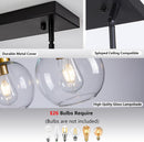 Loyled Black Glass Globe 5 Bulb Chandelier
