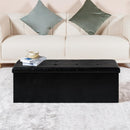 PINPLUS Faux Leather Folding Storage Ottoman Bench
