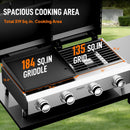 ROVSUN 2-in-1 Propane Gas Grill and Griddle Combo with Lid