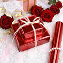 JIlJIl Red Wrapping Paper High-Gloss Metallic Design - 30" x 32 ft