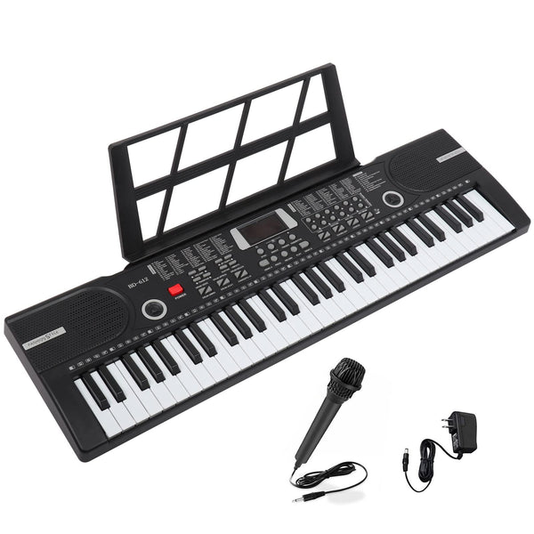 24HOCL 61 Keys Electronic Keyboard Piano with Microphone and Piano Score Stand for Children BD - 612D - Refurbished