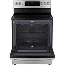 GE 30-inch Glass Top Range with True European Convection JCB840STSS - Floor Model