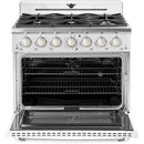 Unique Appliances 36-inch Freestanding Classic Retro Gas Range with Pro Convection UGP-36CR W IMAGE 5