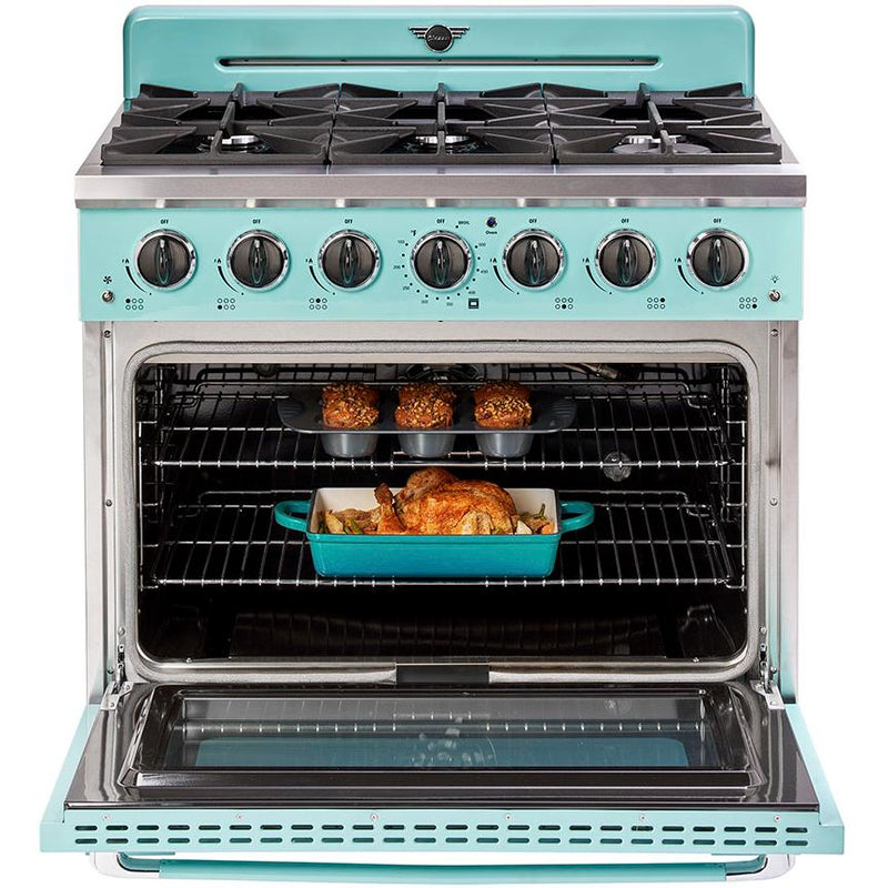 Unique Appliances 36-inch Freestanding Classic Retro Gas Range with Pro Convection UGP-36CR T IMAGE 5
