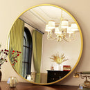 HarritPure 30" Round Gold Farmed Wall Mirror