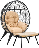 Fauteuil de jardin Yitahome en osier en forme d'œuf avec repose-pieds FTPLPS-1034 - Comme neuf 