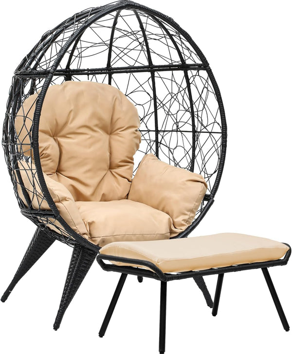 Yitahome Outdoor Wicker Egg Lounge Chair With Footrest FTPLPS-1034 - Refurbished