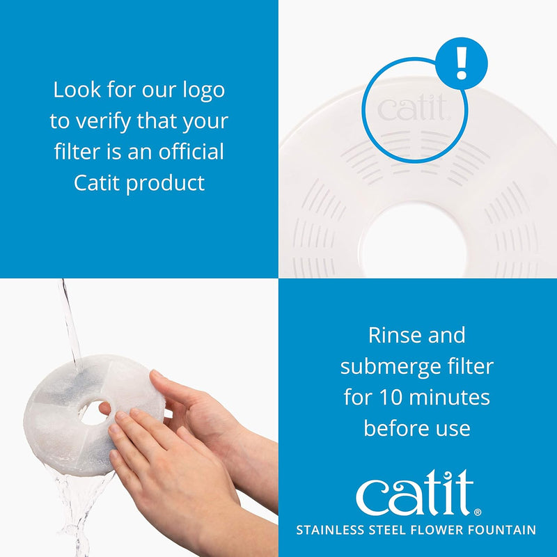 Catit Stainless Steel 3L Cat Water Fountain with Triple Filtration 43725 - Refurbished