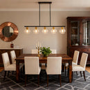Loyled Black Glass Globe 5 Bulb Chandelier