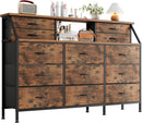 COTUBLR  55” Rustic Brown 13 Drawer Dresser