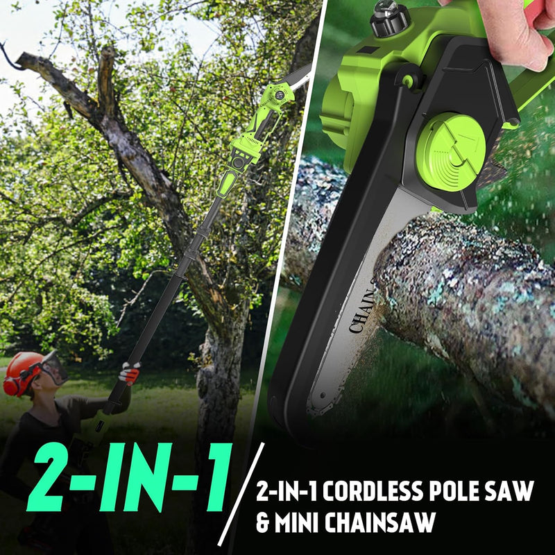 Protmex 2-in-1 Cordless 8" Pole Saw HQ-06 - Refurbished