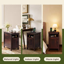 WLIVE Narrow End Table with Charging Station