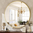 HarritPure 30" Round Gold Farmed Wall Mirror