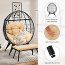 Fauteuil de jardin Yitahome en osier en forme d'œuf avec repose-pieds FTPLPS-1034 - Comme neuf 