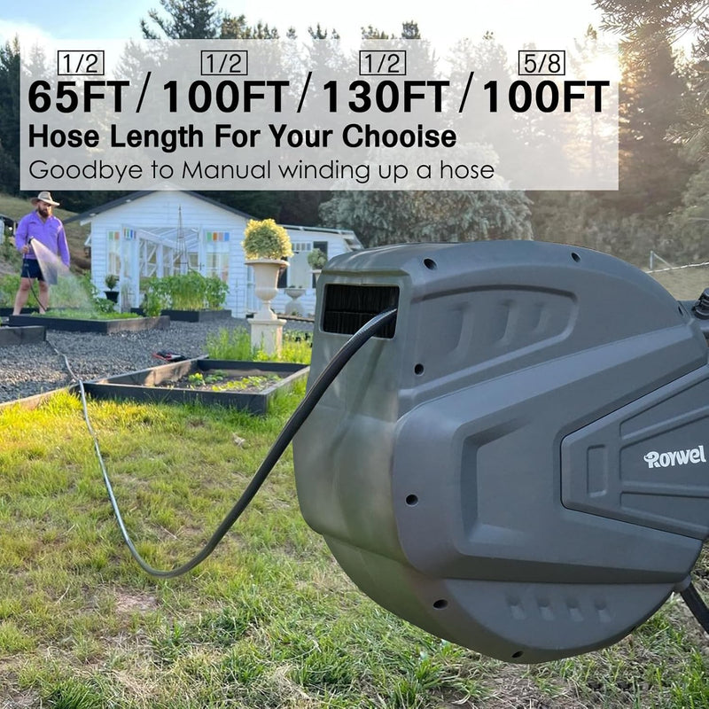 Roywel Retractable Hose Reel 1/2 in x 65ft RY-HR3565 - Refurbished