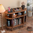 LUVIOHOME Round Record Player Stand with Charging Station & USB Ports *No Cabinet Doors*