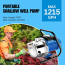 Foting 1.6 HP Shallow Well Portable Garden Pump ‎FT-JGP110037 - Refurbished