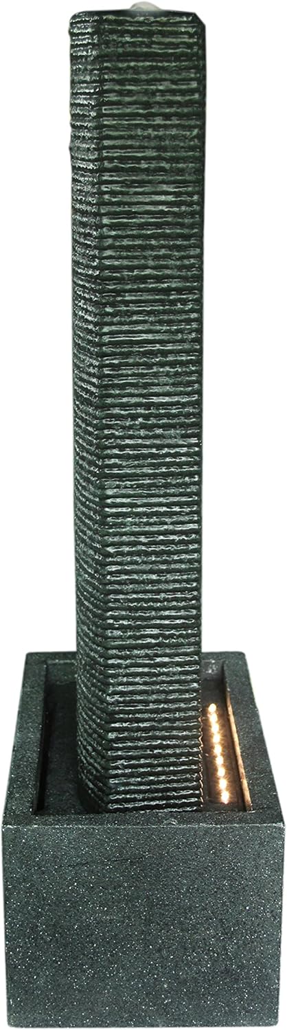 Hi-Line Gift Ltd Bubbling S-Shape Black Floor Fountain with Lights B0758MGMZF - Pre-Loved