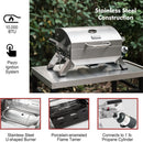 Grills House Tabletop Propane Portable Grill with Folding Legs