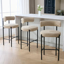 Forsalund Store Boucle Warm Beige Bar Stools - Set of 3