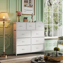 WLIVE 9-Drawer Fabric Storage Dresser with Wood Top
