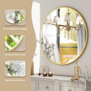 HarritPure 30" Round Gold Farmed Wall Mirror