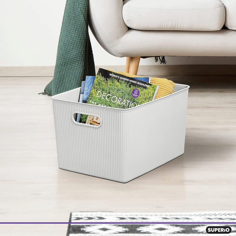 Superio Decorative Plastic Storage Bins (4 pack) 919-4 - Refurbished